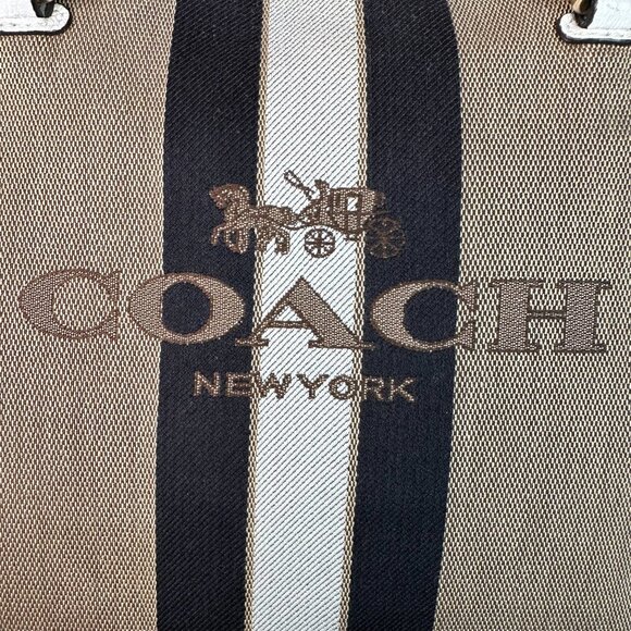 Coach Horse And Carriage Jacquard Prairie Satchel Khaki/Chalk - Picture 3 of 16